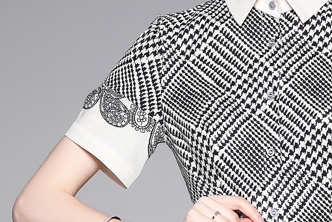 Printing all-match pinched waist dress fashion slim cardigan