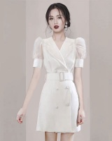 Splice pinched waist dress package hip business suit