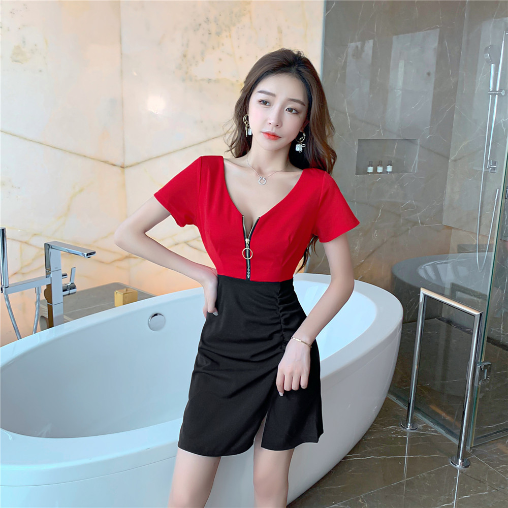 Package hip minority summer slim retro dress for women