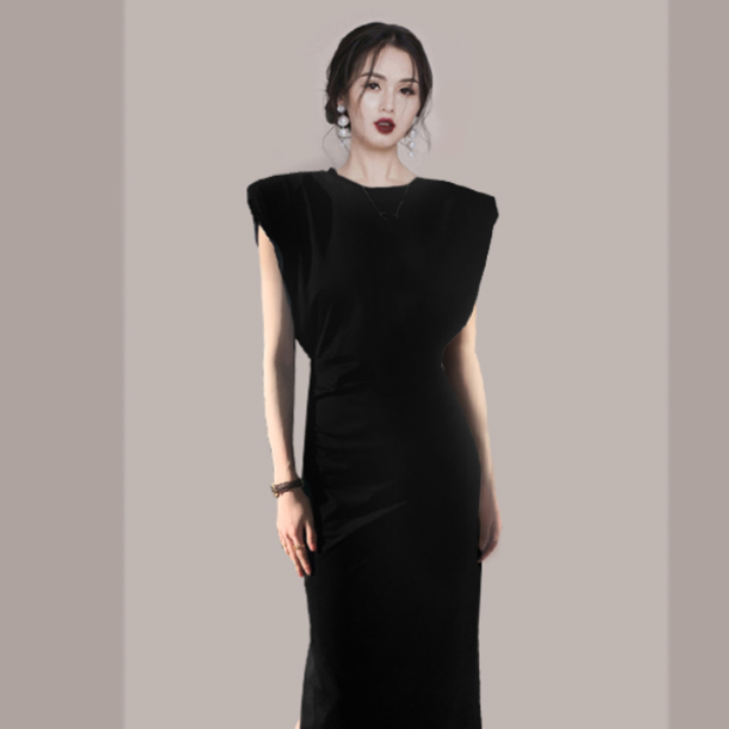 Pinched waist temperament Korean style slim light dress
