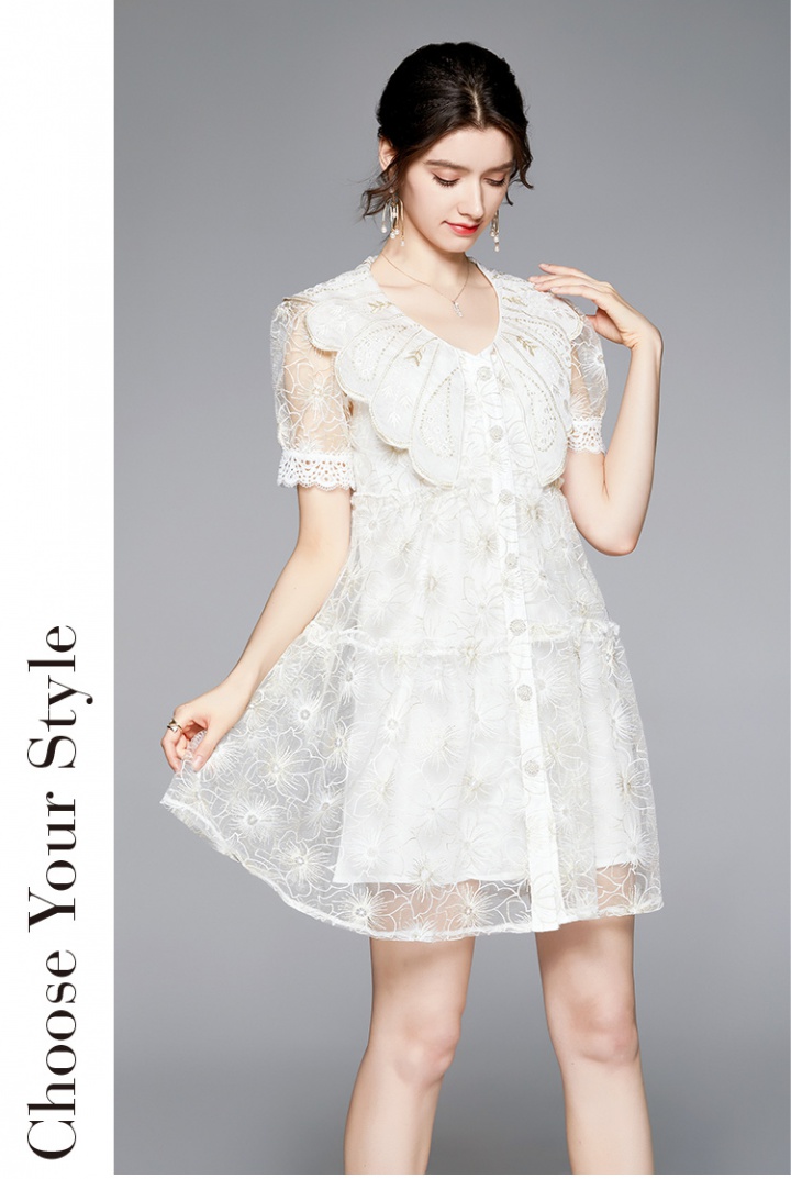 All-match lace elegant temperament light loose dress