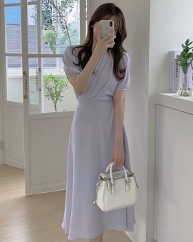 Pure elegant Korean style chiffon long temperament dress