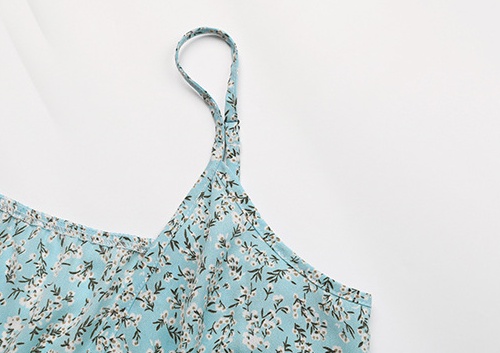 European style floral sling irregular dress for women