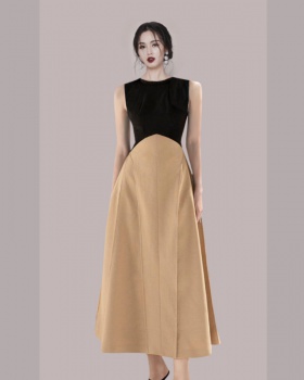 Western style Korean style long dress mixed colors dress