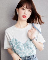 Splice summer tops minority Korean style T-shirt