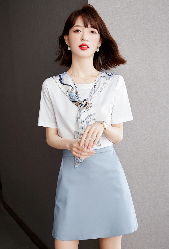 Short sleeve T-shirt temperament shawl for women