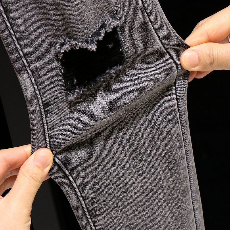 Elasticity pencil pants high waist jeans for women