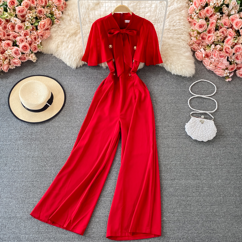 Ladies double-breasted jumpsuit for women