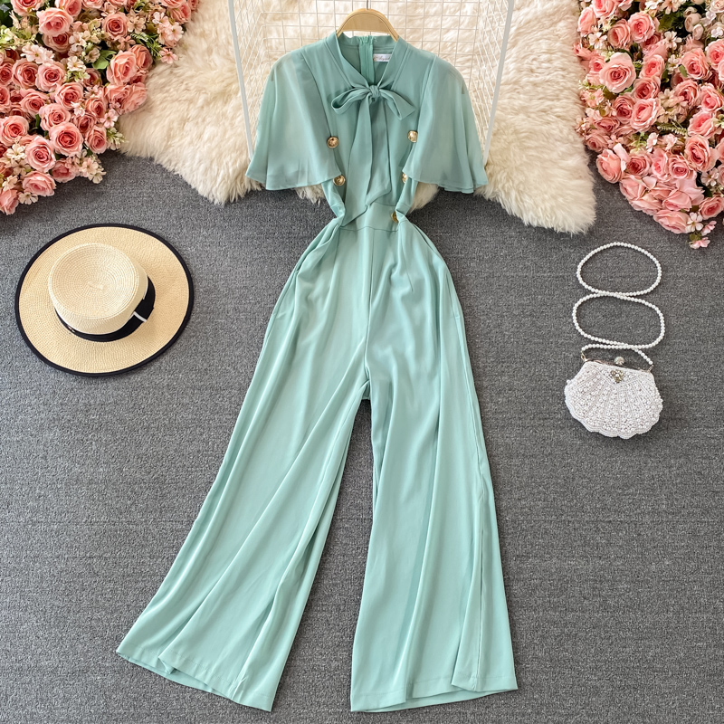 Ladies double-breasted jumpsuit for women