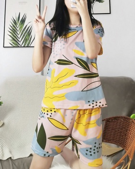 Casual homewear short sleeve pajamas a set for women