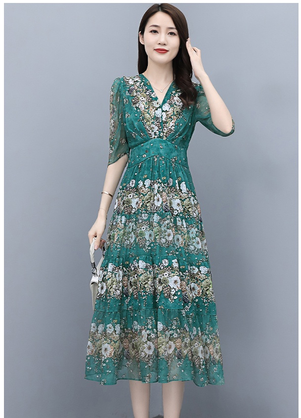 Temperament long dress printing dress for women