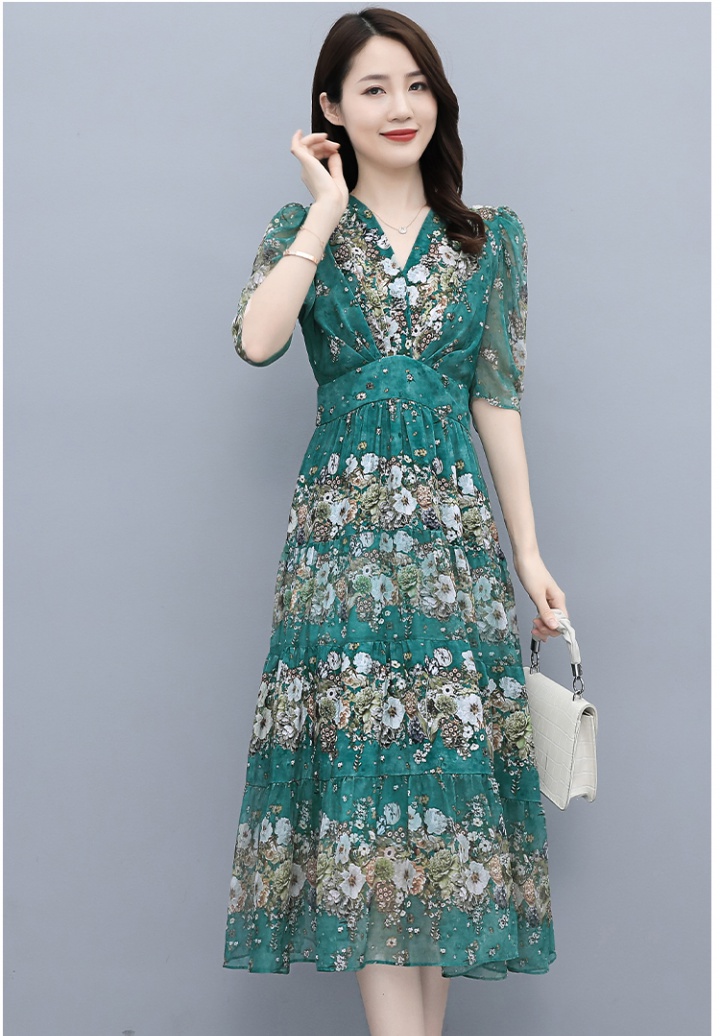Temperament long dress printing dress for women