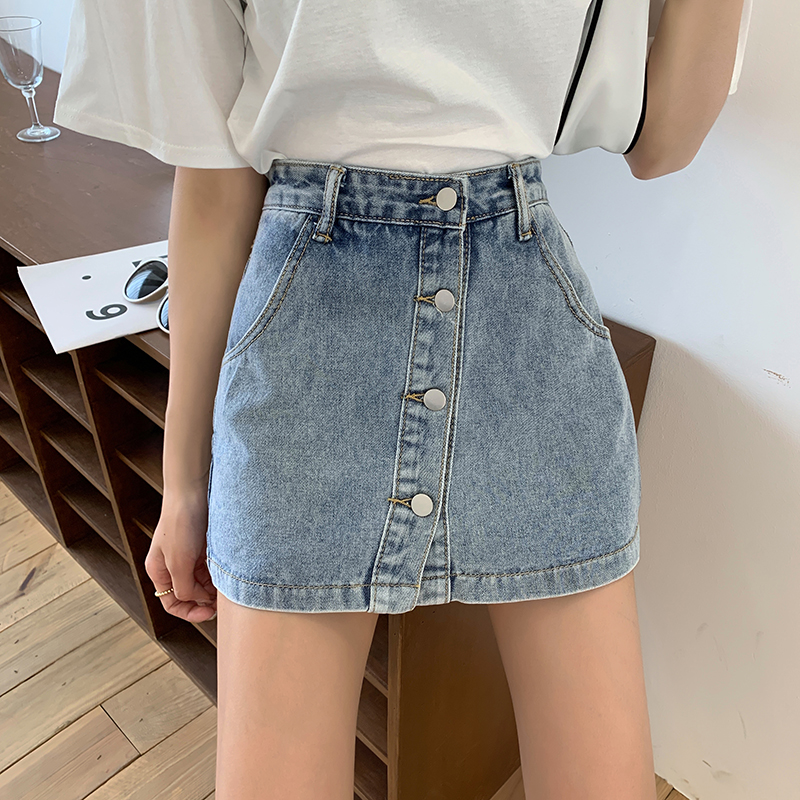 Splice all-match short jeans denim slim skirt