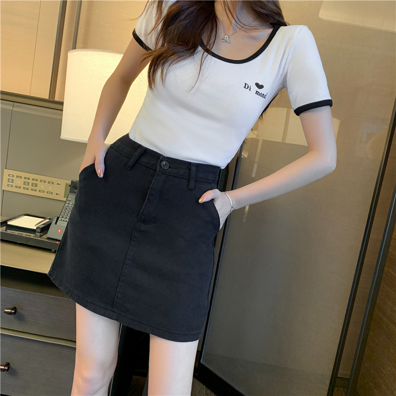 Spring and summer high waist skirt pure short skirt for women