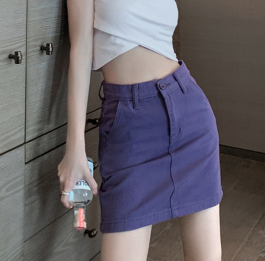 Spring and summer high waist skirt pure short skirt for women