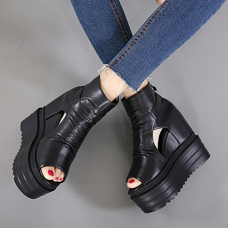 Fish mouth summer boots high-heeled sandals for women
