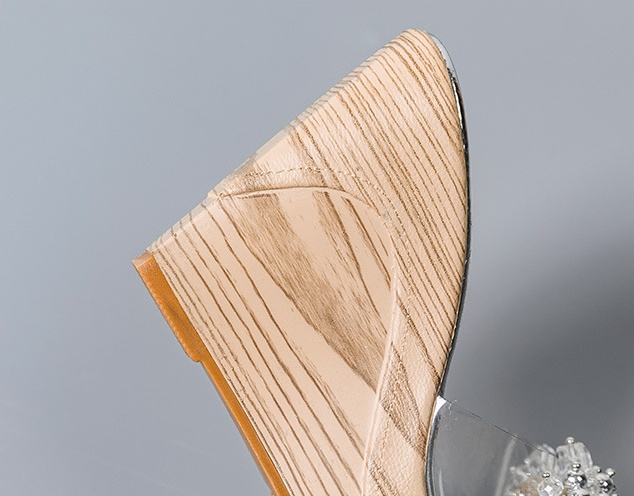 Transparent thick crust sandals rhinestone platform