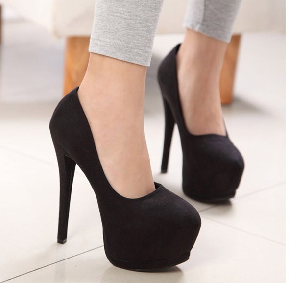 Sexy round high-heeled shoes nightclub profession platform