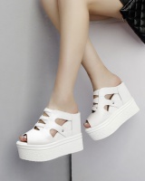 Thick crust summer slippers fish mouth sandals for women