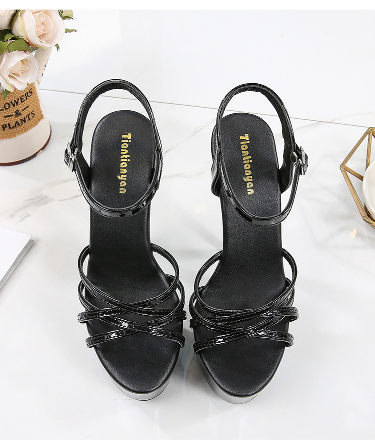 Hasp fashion shoes fine-root transparent sandals for women