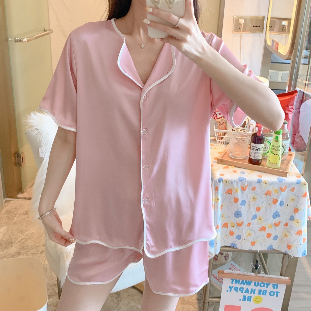 Maiden silk pajamas fashion summer shorts a set for women