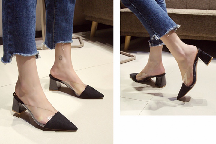 Pointed thick fashion Korean style summer slippers for women