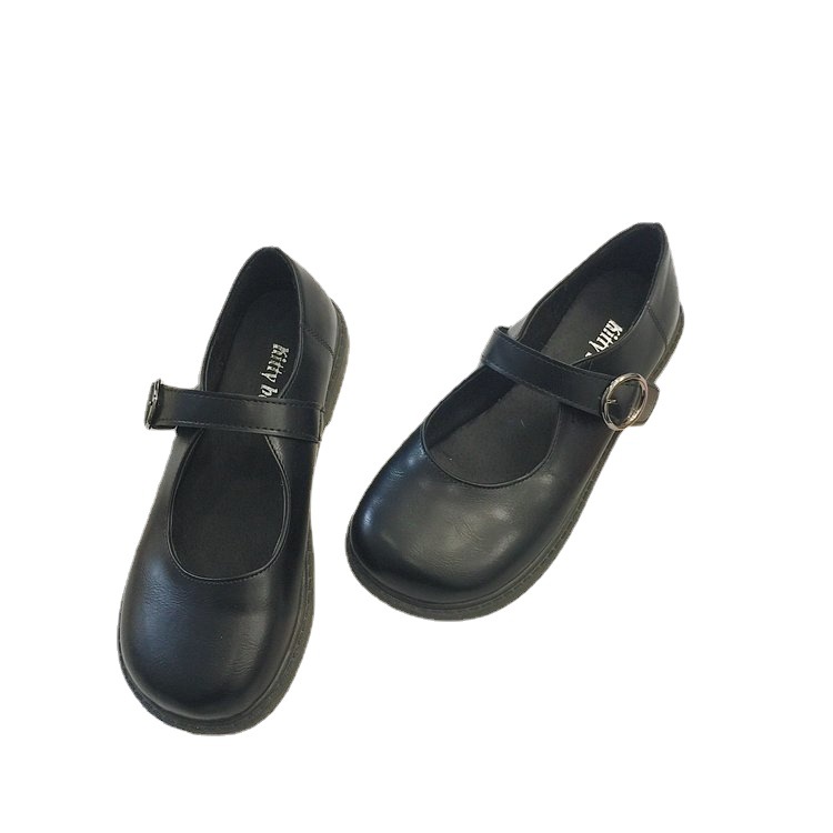 Retro leather shoes low shoes for women