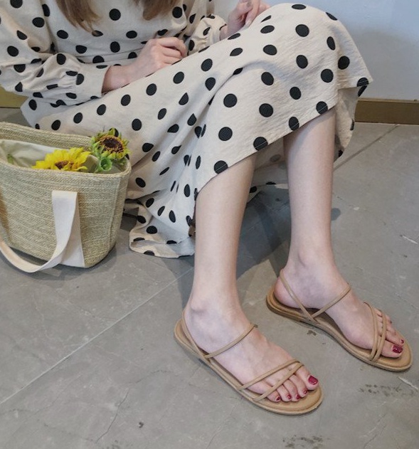 Flat Korean style sandals summer wear slippers