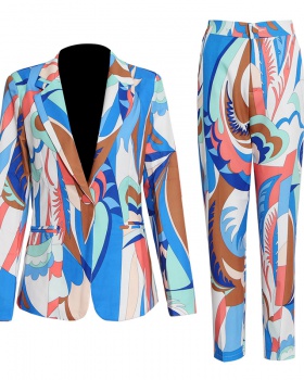 Printing and dyeing printing business suit a set for women
