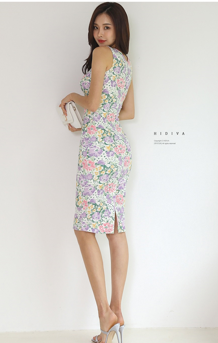 Korean style package hip sleeveless dress sexy summer dress