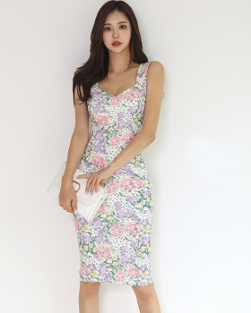 Korean style package hip sleeveless dress sexy summer dress