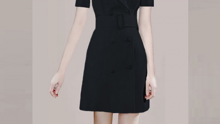 Gauze black dress thin business suit for women