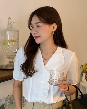 Short sleeve Korean style France style temperament shirt