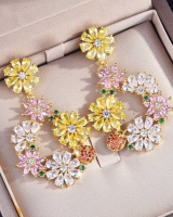 Flowers antique silver earring all-match colors earrings