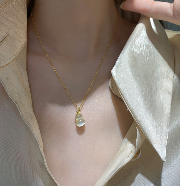 Antique silver clavicle necklace opal necklace for women