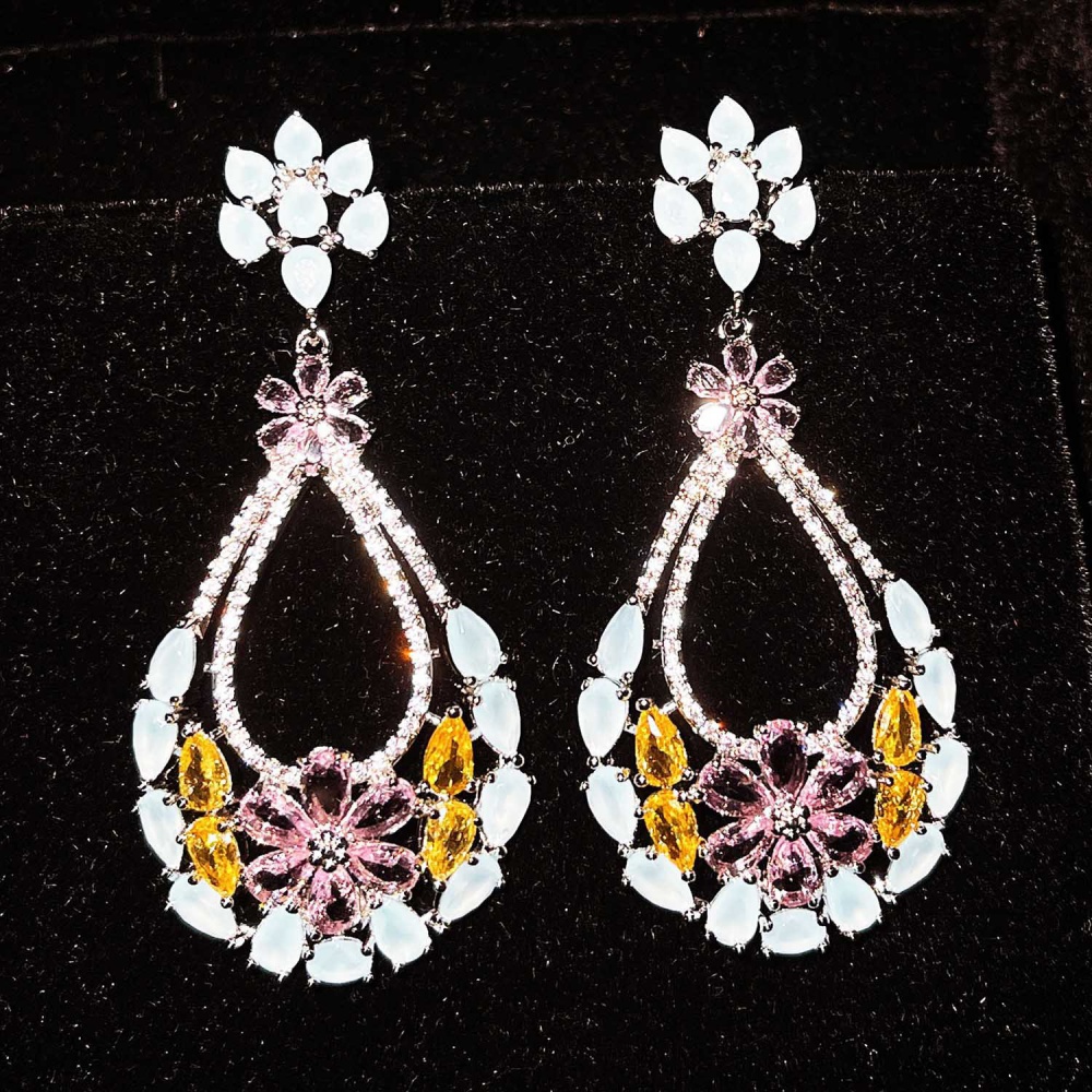 Korean style retro earrings gem stud earrings for women