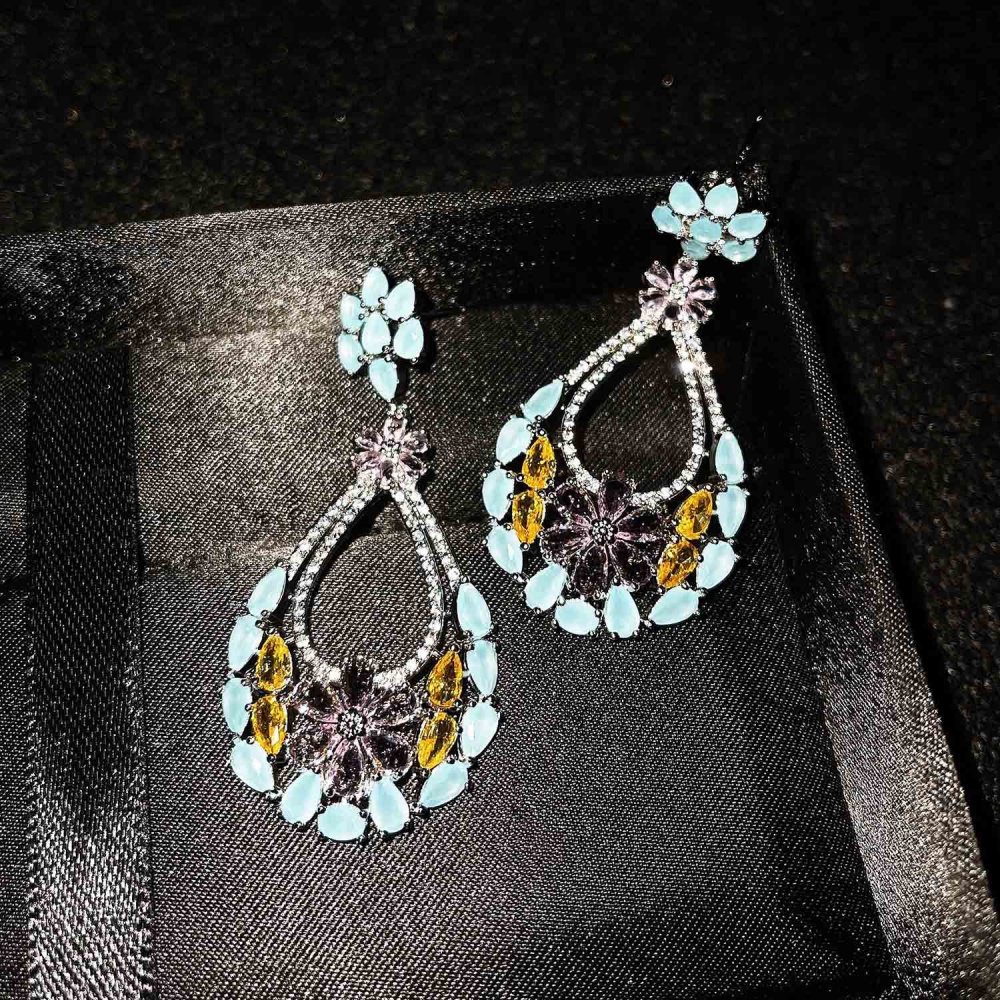 Korean style retro earrings gem stud earrings for women