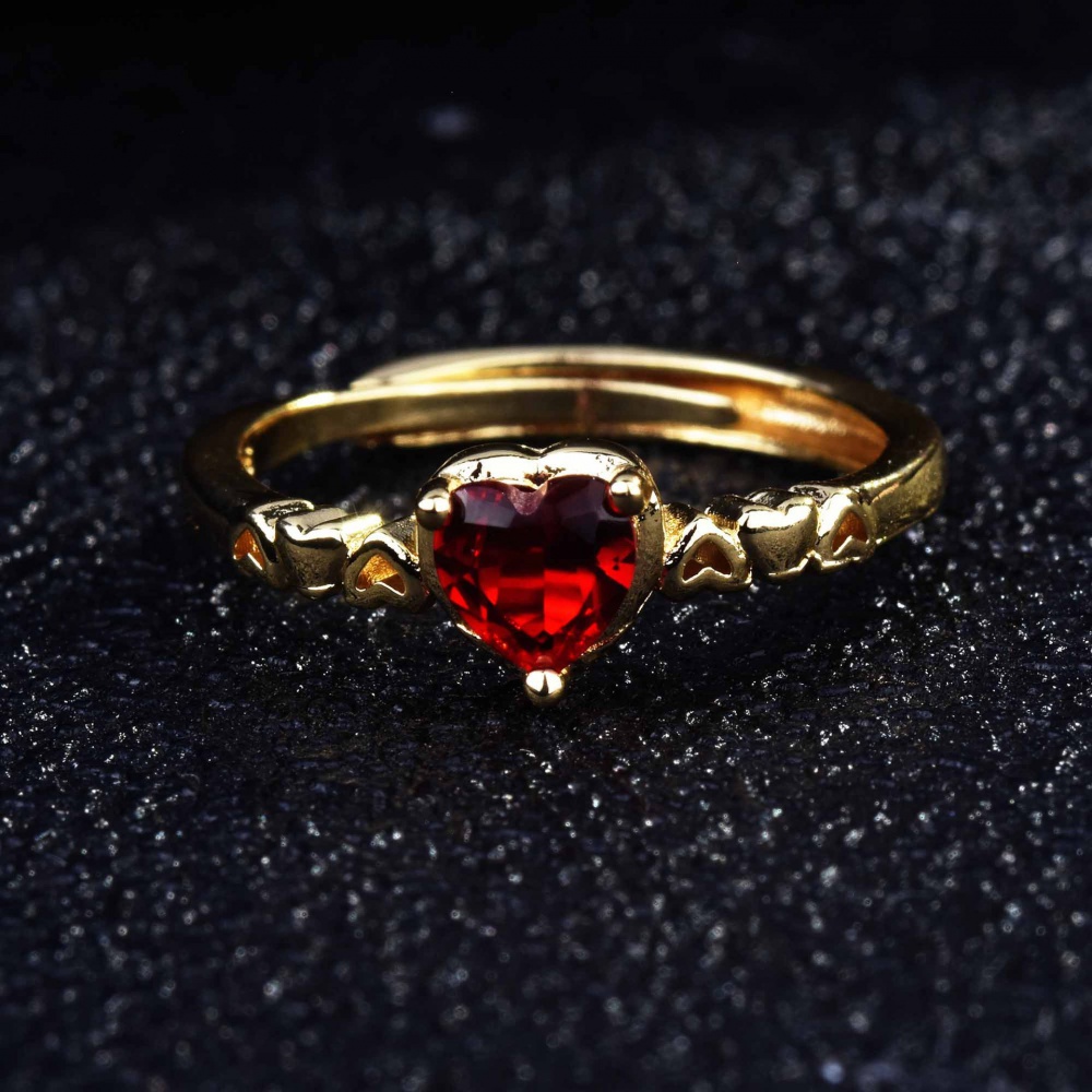 Opening refreshing gold Asian style heart ring