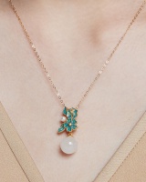 Painted clavicle necklace pendant necklace 2pcs set for women