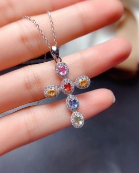 Pendant sapphire colorful necklace for women
