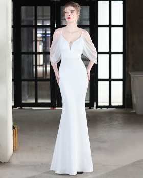 Mermaid slim model evening dress long bride dress