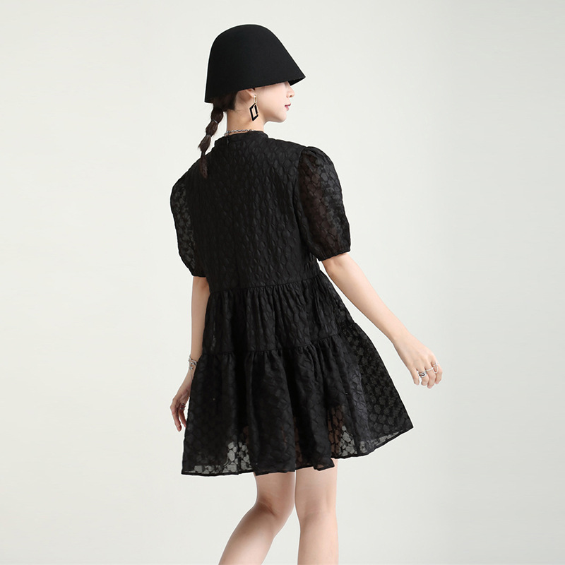 Puff sleeve light summer relief dress