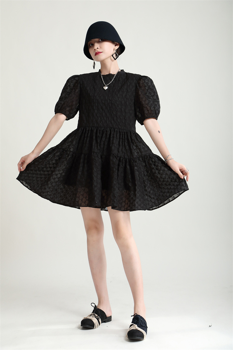 Puff sleeve light summer relief dress