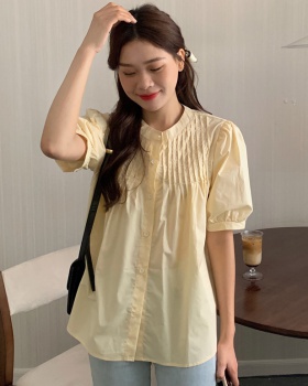 Pure loose round neck Korean style all-match doll shirt