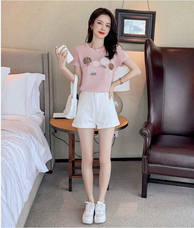 Korean style loose T-shirt short sleeve tops for women