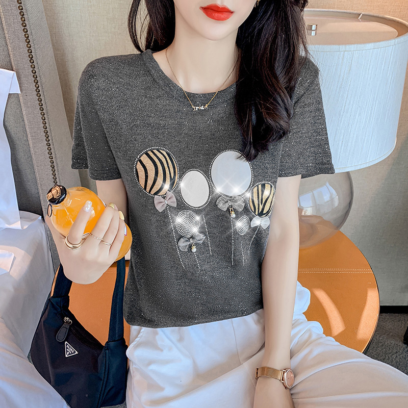 Korean style loose T-shirt short sleeve tops for women