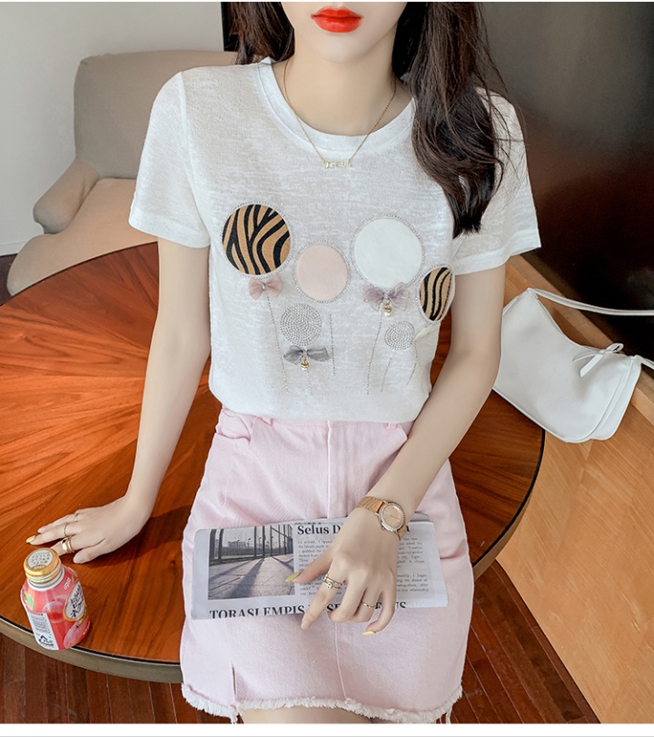 Korean style loose T-shirt short sleeve tops for women