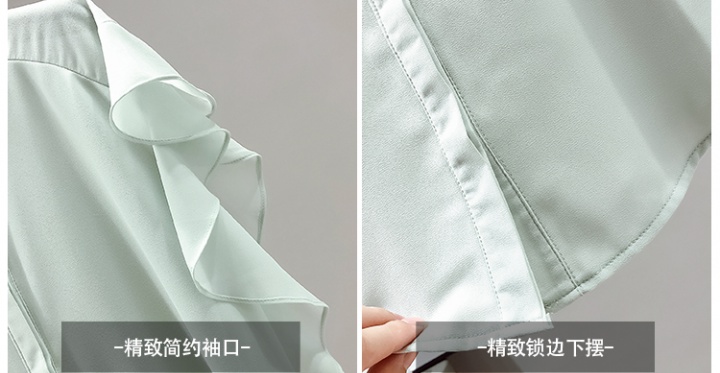 Lotus leaf edges tops chiffon shirt for women