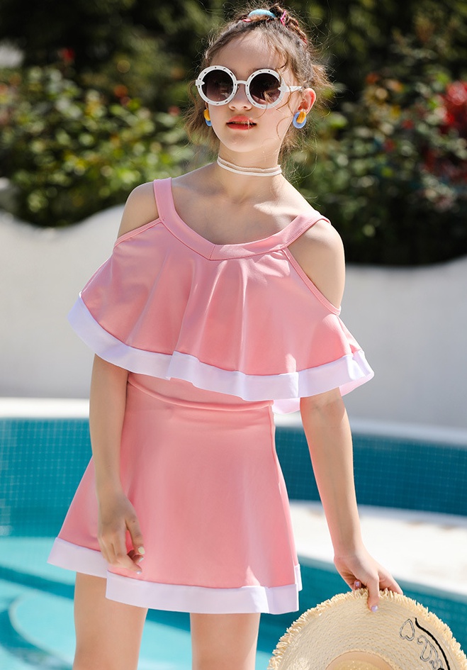Fashion child vacation skirt girl conjoined swimwear