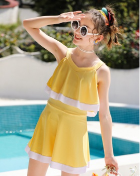 Fashion child vacation skirt girl conjoined swimwear